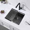 21 Black Small Kitchen Sink Undermount, Zoyddoy 21 x 16 x 9 Inches 16 Gauge Black Stainless Steel Kitchen Bar Sink Under mount Outdoor Sink Laundry