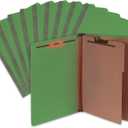 Blue Summit Supplies Green Classification Folders, 3 Dividers, Letter Size with 2 Inch Tyvek Expansions, Use for Organizing Medical Records & Client Files, 10 Pack