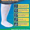 Powbrace 2 Pairs Wide Diabetic Socks for Men Women Plus Size,Lymphedema Socks,Socks for Swollen Feet and Ankles,Edema Socks,Loose Fit Socks,Non-Binding Socks,Bariatric Socks,Hospital Cast Socks-All Black