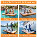 HIJOFUN Inflatable Floating Dock Mat,6 inches Thick 6ft Inflatable Stable Platform Raft with Storage Bag None-Slip Surface Island Raft for Lake Beach Pool