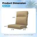 Outdoor Patio Chair Cushions 44x21x3.5 inch, Set of 2 Thicken Comfy Cushions for Rocker Non Slip Fade Shield Water Repellent High Back with Ties, Yellow Weave Pattern