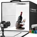 DUCLUS Light Box Photography 20" x 20", Large Portable Photo Studio Light Tent kit, Professional Dimmable Photo Booth with 216 LED Lights & 6 Backdrops for Jewelry and Food Items Product Photography