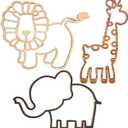 Yulejo 3 Pieces Nursery Wall Decor Jungle Theme Nursery Decoration Wooden Woodland Safari Animal Wall Decor with Glue Points for Bedroom