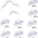 Muzata 8Pack White Corner Connector Kit for LED Channel L Shape 90 Degree Connectors fit Muzata V1SW V Shape Strip Light Aluminum Channel LC08