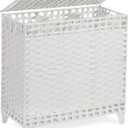Laundry Hamper with 3 Removable Liner Bags; 132L Handwoven Rattan Laundry Basket with Lid & Heightened Feet; Clothes Hamper with Side Handles; Laundry Sorter with 3 Separate Sections (White) (132L (25.98x13x26.57 Inches))