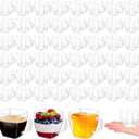 Amyhill Mini Disposable Tea Cups with Handle, 2oz Hard Plastic Coffee Mug Bulk Plastic Square Disposable Espresso Cups for Wedding Tea Party Catering Dessert Sampling(Transparent,50 Pcs)
