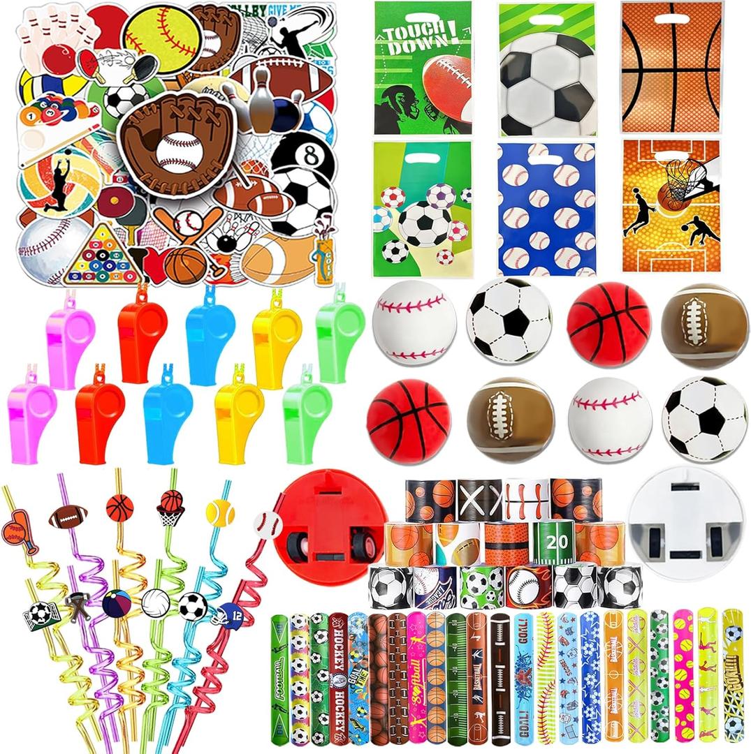 CHSLtmxq 122PCS Sports Party Favors Set Ball birthday Party Supplies School Stationery Sports Party Team Gift Fillers School Classroom games Rewards Supplies