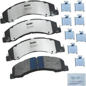 Bendix Fleet Metlok MKD1335FM Brake Pads compatible with Ram 4500, 5500 (2008-2010), 700 (2017-2018), 4000 (2015-2018), 4500, 5500 (2011-2023), Sterling Truck Bullet 45, Bullet 55 (2008-2010)