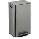 SIMPLI-MAGIC Infinity Edge 13 Gallon (50L) Kitchen Trash Can - Hands-Free Step Pedal, Soft-Close Lid, Stainless Steel Garbage Can with Inner Bucket, Fingerprint-Resistant Finish, Black