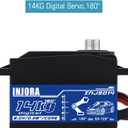 INJORA RC Digital Servo 14kg Low Profile Servo Metal Digital Core High Torque Servo for 1/10 1/12 RC Vehicles On-Road Touring Drift Car Helicopter Model