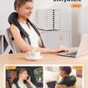 Neck and Shoulder Massager with Heat, Cordless Back and Neck Massager, Upgraded Graphene Heating, 4D Shiatsu Deep Kneading Massage for Shoulder, Back,Leg,Pain Relief, Portable Gifts for Dad Mom Friend (Black)