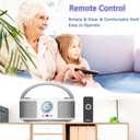 Portable CD Player Boombox with Bluetooth, FM Radio, Remote Control, USB Port and 3.5mm AUX Headphone Jack, Clear Stereo Sound, 4 Watts of Audio, AC/Battery Powered