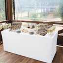 Nasitos White Fitted Table Covers Stretch Spandex - 72 x 30 Inch - 4 Pack Rectangle Table Clothes for 6 Ft Folding Tables, Wrinkle Resistant Tablecloths for Parties, Trade Show, Craft Show, Birthday