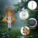 Solar Rain Gauge Outdoor,Decorative Angel Rain Gauges Outdoors Best Rated,Large Plastic Tube Freeze Proof Water Gauge for Yard Patio Lawn Garden Decor Gift for Women Measuring Precipitation