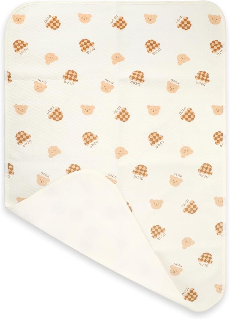 Waterproof Crib Pad, Washable Baby Cotton Changing Pads,39"X27"(2 Pack), Pee Proof Mattress Cover Toddler Bed, Toddler Mattress