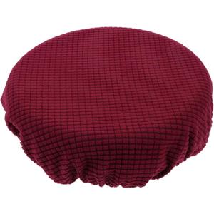 Round Bar Stool Covers, Cushion Cover With Elastic and Non-Slip Bottom, 11 Inches Width Soft & Protecting Home Office Chair Cover (Claret)