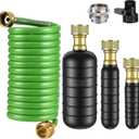 3 Pcs Drain Bladder Kit, Drain Cleaning Bladder Fits 1" to 6" Pipes, with 10 ft Retractable Hose, Shut-Off Valve & Brass Faucet Adapter Fits Most Faucets For Sinks, Showers, Pools & Drains (Green)