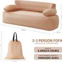 Inflatable Sofa with Built-in Air Pump Rechargeable, Inflatable Couch Support 880 lbs,Blow Up Couch for Camping Home,Travel,Picnic | Support 880 lbs, Camping, Home, Travel, Picnic, Twin XL