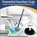 Toilet Bowl Brush and Plunger Set with Toilet Cleaner Brushes and Heavy Duty Plunger Long Handle for Essential Bathroom Scrubber Cleaning