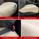 BOPUOVRE Car Seat Cover for Luxury & Comfort - PU Leather, Anti-Slip, Full Wrap Protection with Storage Pocket for Bottom Cushion - Universal Fit for 95% of Vehicles (Yellowish-White,2 Piece)