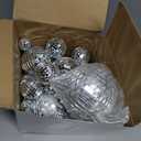 Mirror Disco Balls Bulk Assorted Silver Hanging Disco Ball Decor,  0.8'',1.6'',2.4'',3.2'',4'',8''