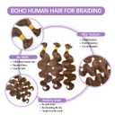 YWIGS Bulk Human Hair for Braiding Body Wave Blend #4/30 Boho Human Hair No Weft Human Braiding Hair 100G 20inch