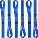 Soft Loop Tie Down Straps - 1,500 Load Capacity & 4,500 Lbs Breaking Strength - 6 Pack - Loops for Securing ATV, UTV, Motorcycles, Scooters, Dirt Bikes, Lawn & Garden Equipment - by AUGO (Blue)