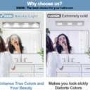 360 Rotate LED Bathroom Vanity Light Fixtures, 1600LM Acrylic Chrome Vanity Lights for Bathroom, Modern Wall Lighting Fixtures Over Mirror Kitchen Living Room Hallway (Natural White Light 5000K)