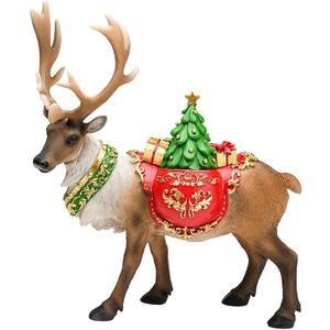 SUYNYBHF Simulated Reindeer Christmas Decor, Indoor 11.6-Inch Christmas Reindeer Figurines, Desktop Deer Statue, Resin Deer Statue Home Decoration, Male (Art Deco)