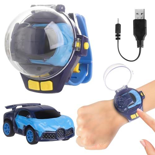 SitertCF Watch Remote Control Car Toy for Kids,New Mini 2.4 Ghz Racing Game Wrist Cars Easter Toy with LED Light,Watches Remote Control Car for Boys and Girls Birthday Gifts,USB Charging,Blue