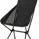Wind Tour Portable Camping Chair Lightweight Foldable Outdoor Chair for Hiking Camp Backpacking Lawn Beach Fishing Picnic with Carry Bag (High-Back | Black)