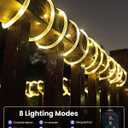 Upgraded 70FT 200 LED Solar Rope Lights, Timer & 8 Modes Trampoline Accessories Solar String Lights, IP65 Waterproof Solar Powered Fairy Lights for Party Garden Yard Tree Camp(Warm White)