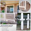 Thyle 4 Pcs Vinyl Post Skirt 4 x 4 Inch White Post Cover Slide on Base Trim Vinyl Posts Sleeve Waterproof Porch Posts Wrap Base Trim Skirt for Decks, Fences, Mailboxes, Patios, Porches