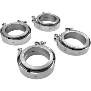 2.25 Inch V Band Clamp 4Pcs with Flange Male Female, 2.25 V Band For Pickup Truck Turbo Downpipe Exchange Exhaust Systems
