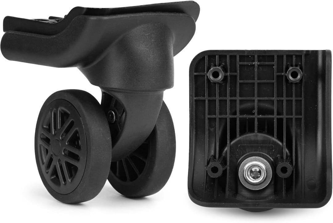1 Pair Luggage Wheels Replacement,Mute Suitcase Wheel Repair Set, Black Luggage Suitcase Caster Wheel Replacement Parts, Double-Row Wheels (2pcs)