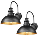 Outdoor Barn Light Fixture, 11.5” Farmhouse Exterior Wall Sconce, Industrial Wall Mount Porch Light, Weather Resistant Outside Lighting for Patio Garage Yard, E26 Base, Oil Rubbed Bronze, 2 Pack