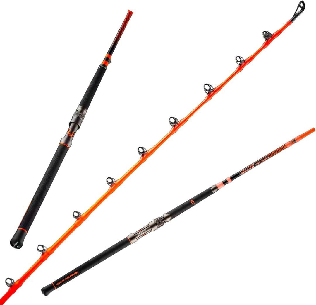 Orange Hellcat Revenge Rod Series  Durable, Lightweight Composite Fishing Rod, Non-Slip Silicone Grip, Aluminum Reel Seat, Smooth Casting, Break-Resistant Tip. Orange Hellcat Revenge Rod Series  Durable, Lightweight Composite Fishing Rod, Non-Slip Silicone Grip, Aluminum Reel Seat, Smooth Casting, Break-Resistant Tip.