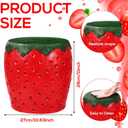 Sintuff Strawberry Room Decor 11" Strawberry Garden Stool Side Table Plant Stand Sitting Step Stool for Garden Indoor Outdoor Bedroom Decorations, 10.63 x 11.02 x 11.02 inches