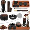 8 PCS Espresso Accessories Kit, 51mm Espresso Tamper Kit Coffee Tamper Set with Coffee Distributor, Espresso Tamping Station, WDT Tool, Dosing Funnel, Fits Delonghi 51mm Portafilter