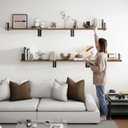 Floating Shelves, 24 In Bookshelves for Room Wall, Shelves on Wall (Brown)