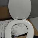 KOHLER Stonewood Quiet-Close, Elongated Toilet Seat Soft Close, Durable Wood, Easy Installation, Universal Fit, Home Essentials, White Finish, K-20466-0