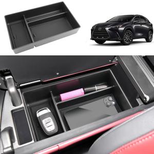 2022 2023 2024 2025 2026 NX 250/350/350h/450h+ Center Console Organizer for Lexus NX, Durable ABS Plastic&Anti-slip Rubber Console Armrest Tray Insert 2026 2025 NX250/350/350h/450h+ Accessories
