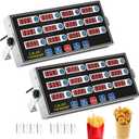 Relaxweex 2 Pack Commercial 12 Channel Digital Kitchen Timer, Multi-Countdown Timer with Loud Alarm & Large LCD Display, Wall Mount or Countertop for Restaurant, Fry Station, Baking & Lab Use
