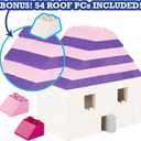 1000 Pieces Friends Pastel Building Block Bricks - 10 Colors, 9 Shapes & 54 Roof Pcs - Compatible & Tight Fit w All Major Brands - Great for Activity Tables & Creativity at Home - Kids Birthday Gift