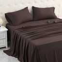 MICORAL Full Bed Sheets Set, Soft Breathable Bedding Sheet Set, Sheets Set with 16" Deep Pocket Design (4 Pieces, Full, Brown)