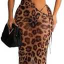 Ryehack Sexy 3 Piece Swimsuits for Women Bikini Sets and Cover Up Cutout Sleeveless Halter Sheer Mesh Maxi Dress Size M