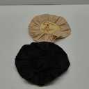 2Pcs Silk Bonnet for Sleeping, Satin Hair Bonnets, Soft Elastic Band Silk Sleep Cap, Hair Wrap for Women (Black Gold)