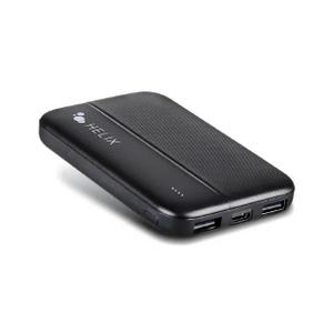 HELIX TurboVolt+ 5,000mAh Power Bank with Dual USB A Ports, Black