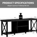 GAZHOME TV Stand for TV up to 55 Inches, TV Cabinet with Open Storage, TV Console Unit with Shelving for Living Room, Entertainment Room, Black, 50 inches