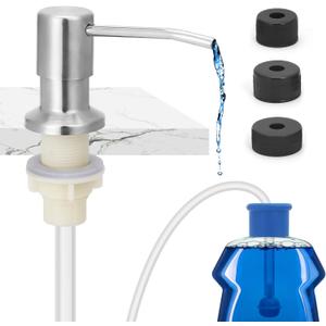 Built in Sink Soap Dispenser, Soap Dispenser for Kitchen Sink Stainless Soap Dispenser for Kitchen Sink with 47 Inches Extension Tube Kit, No Need to Frequent Refills for Kitchen Bathroom